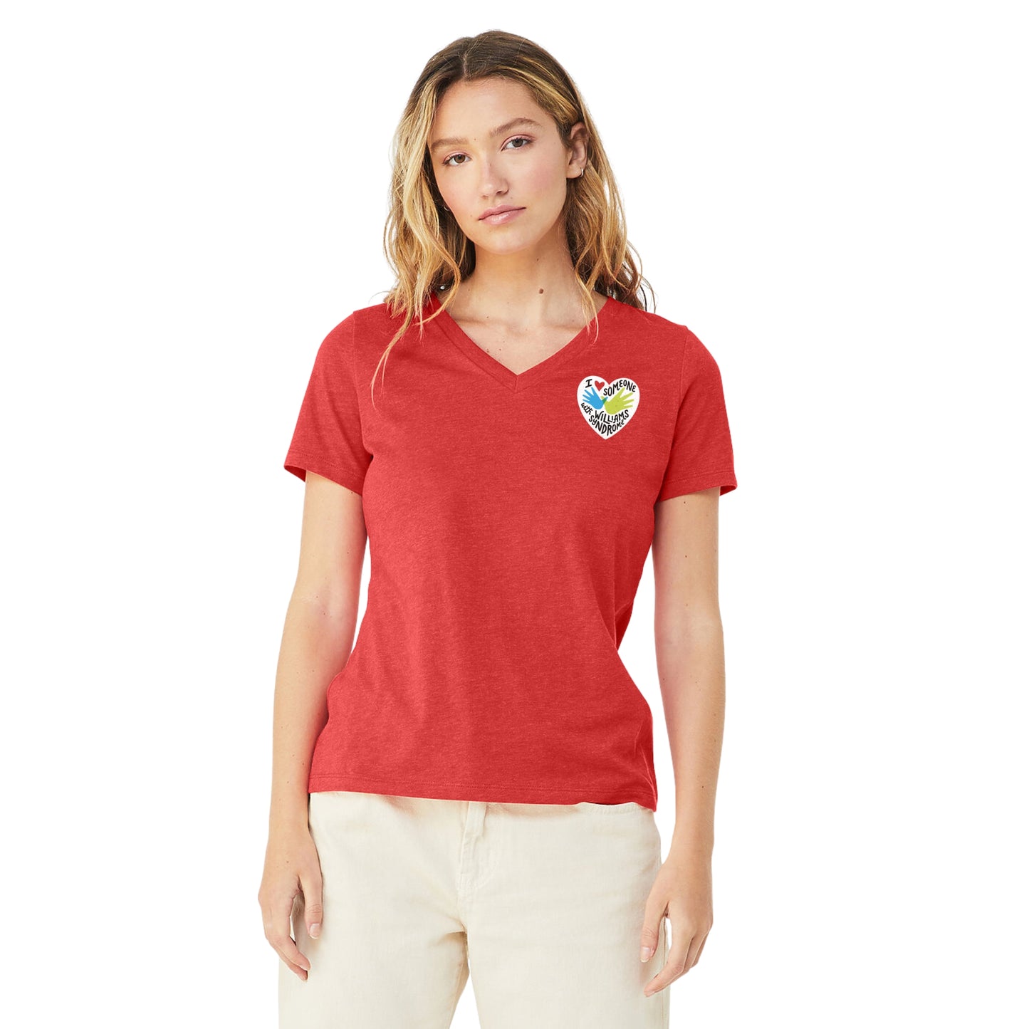 I ❤️ Love Someone with Williams Syndrome — Women's Relaxed V-Neck Tee