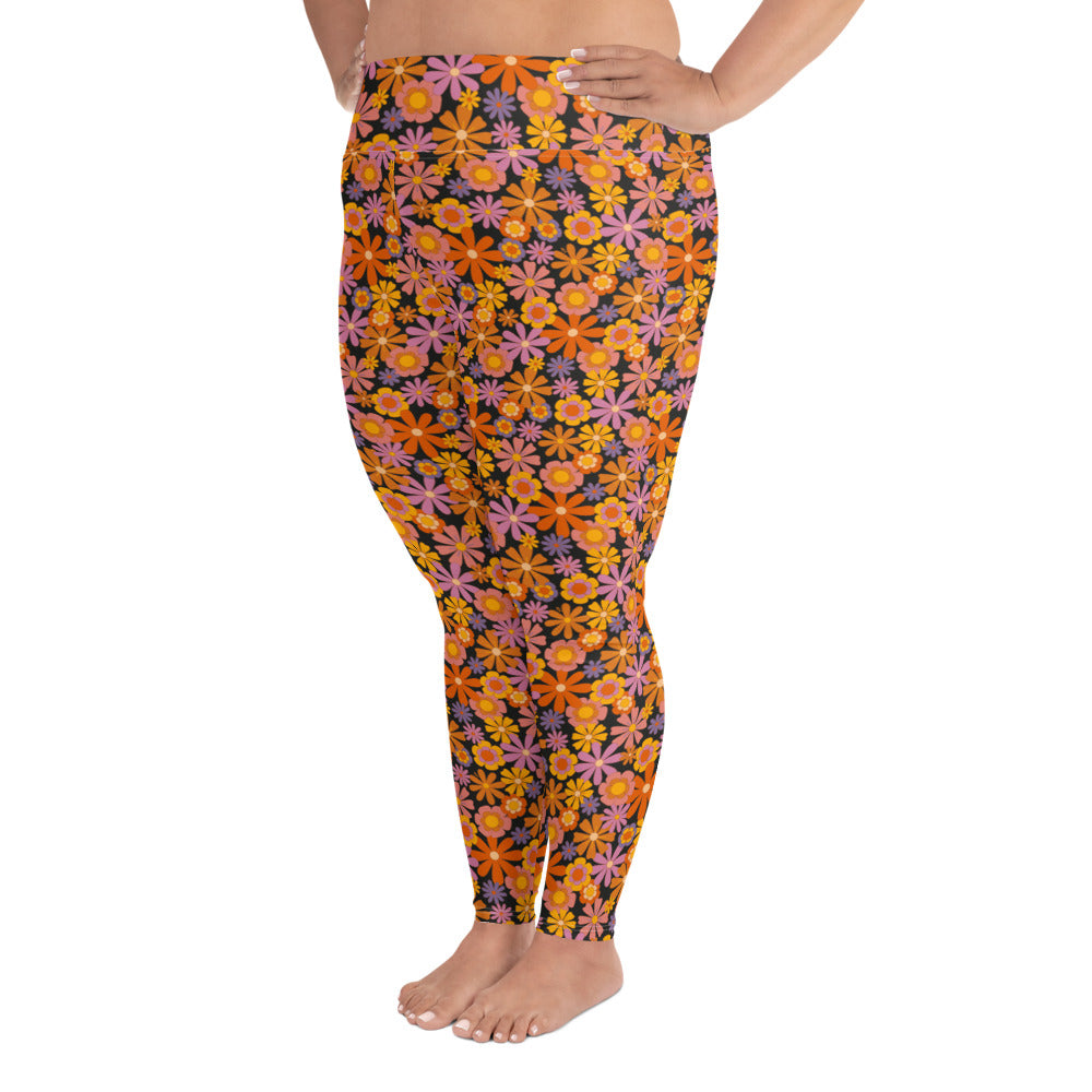 Dude — Women's Plus Size Leggings (black background)