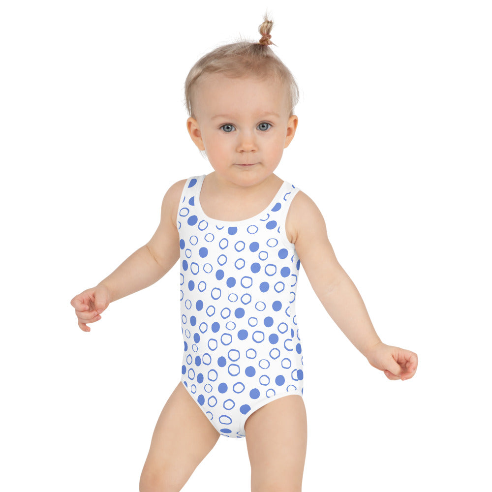 Blue Circles Toddler Swimsuit Dance Happy Designs x Outshine Labels 2T