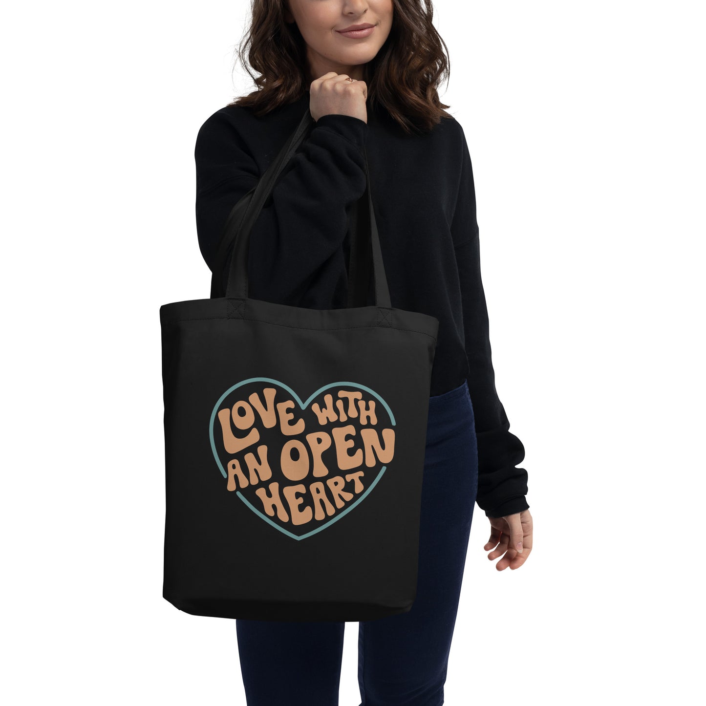 Love With An Open Heart — Large Eco Tote