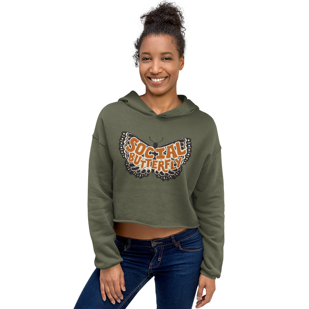 Social Butterfly — Crop Hoodie