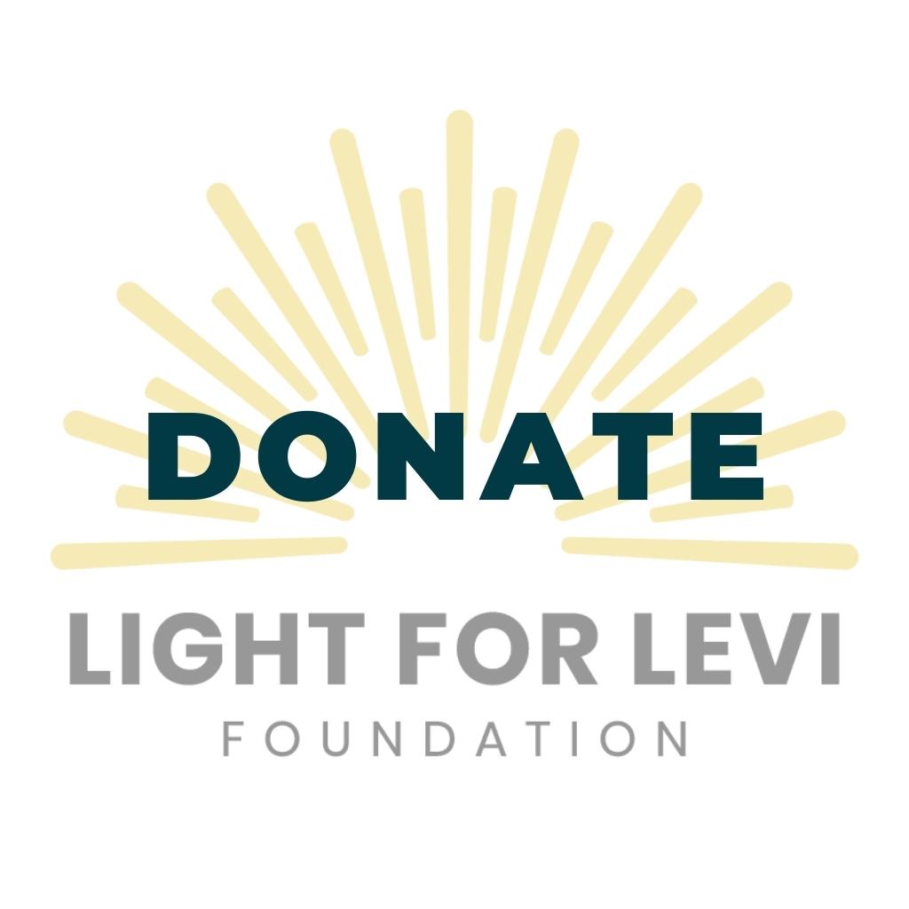 Text that reads: Donate to Light For Levi Foundation on Outshine Labels