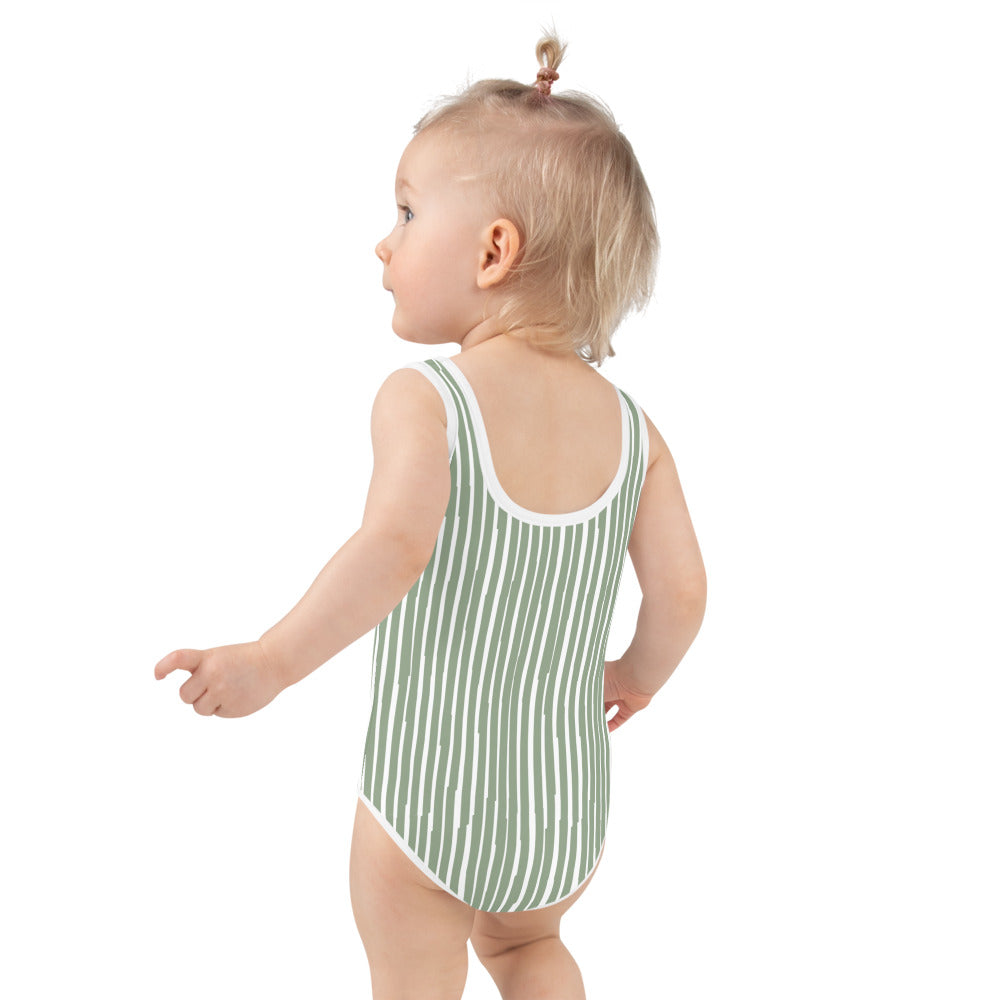 Green Lines — Toddler Swimsuit | Dance Happy Designs x Outshine Labels