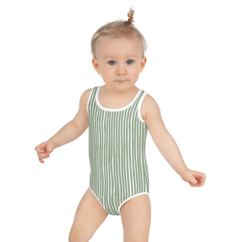 Green Lines — Toddler Swimsuit | Dance Happy Designs x Outshine Labels