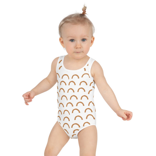 Tan Half Moons — Toddler Swimsuit | Dance Happy Designs x Outshine Labels