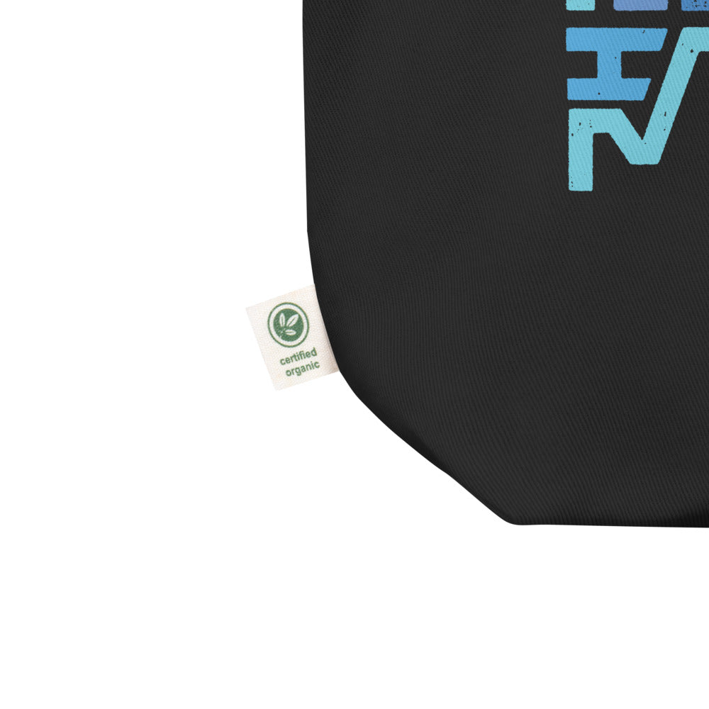 certified organic tag on eco friendly tote bag