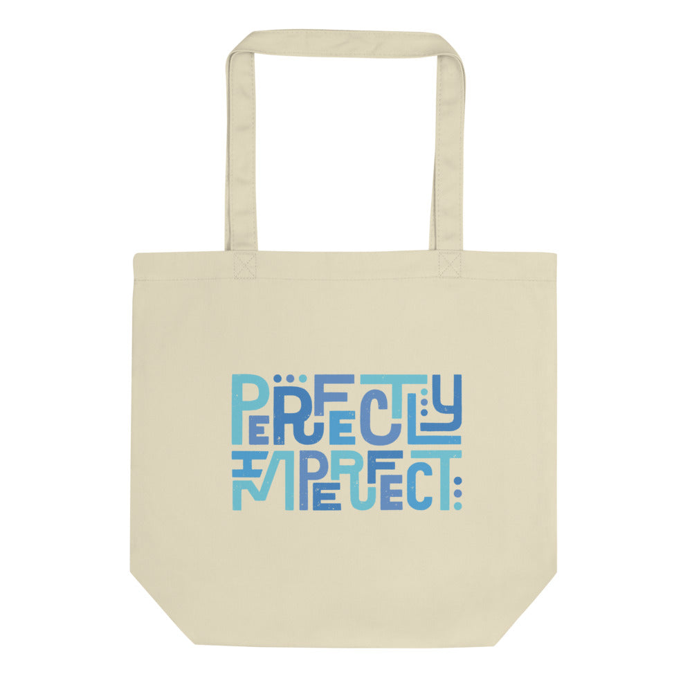 Eco-friendly tote bag, perfectly imperfect, gives back