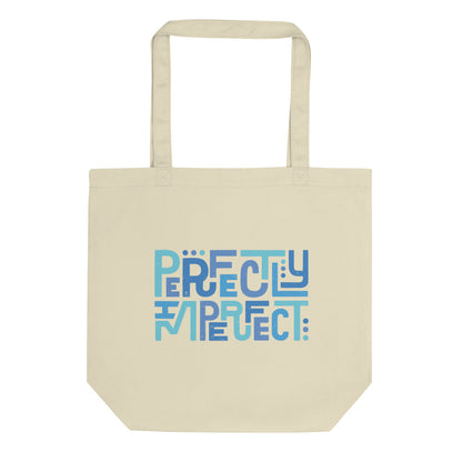 Eco-friendly tote bag, perfectly imperfect, gives back