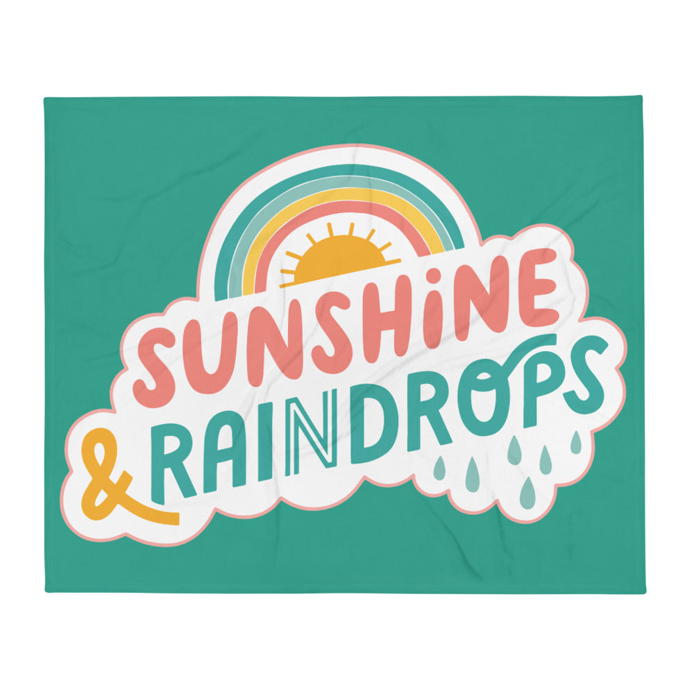 Sunshine & Raindrops — Fuzzy Throw Blanket
