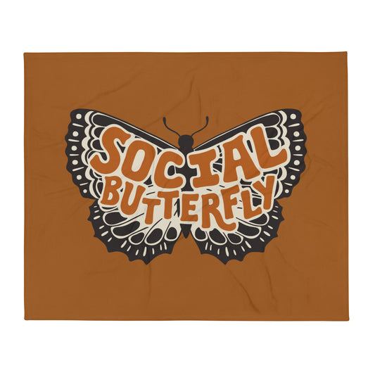 Social Butterfly — Fuzzy Throw Blanket