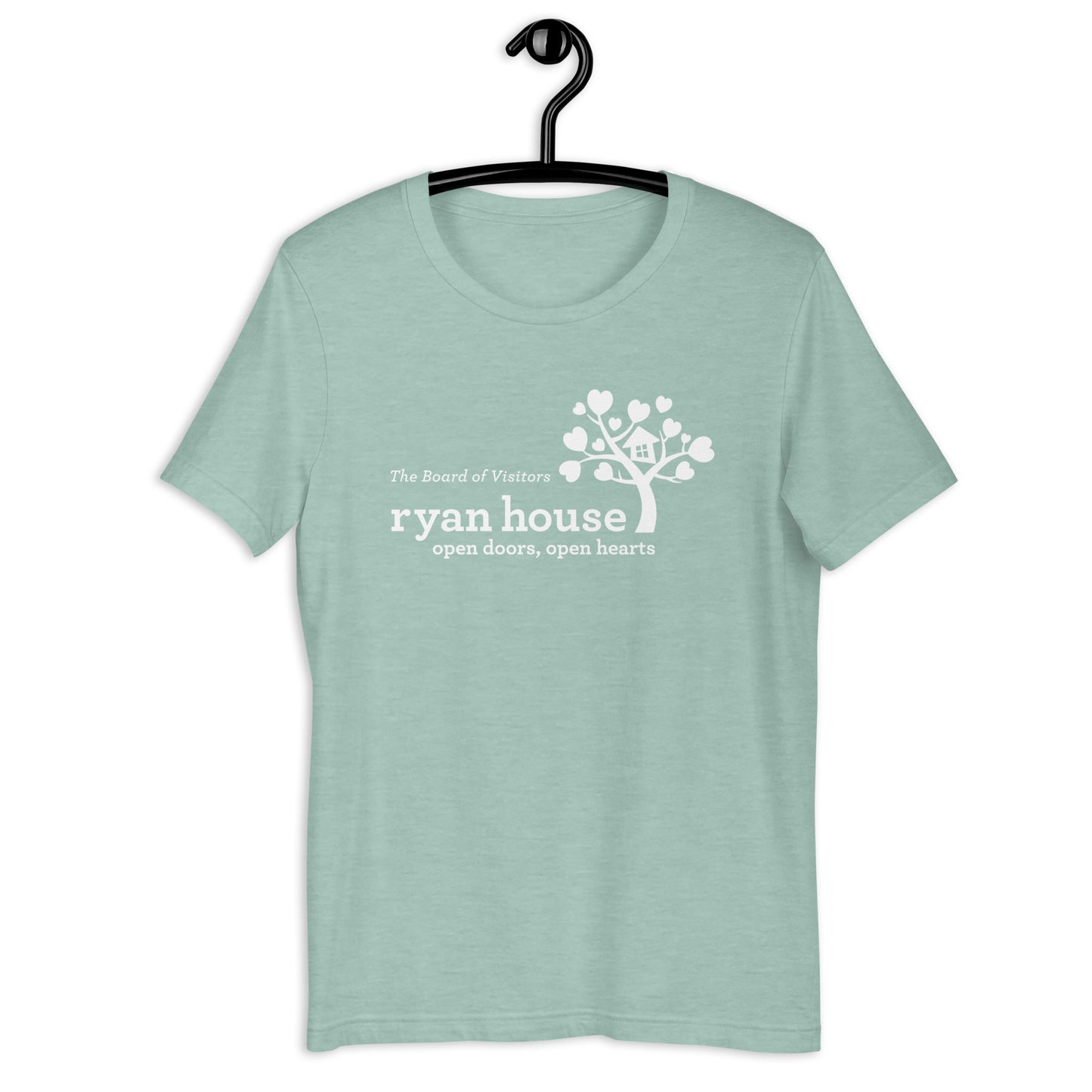 Ryan House — Adult Unisex Tee (White Logo/Center/Pastels)