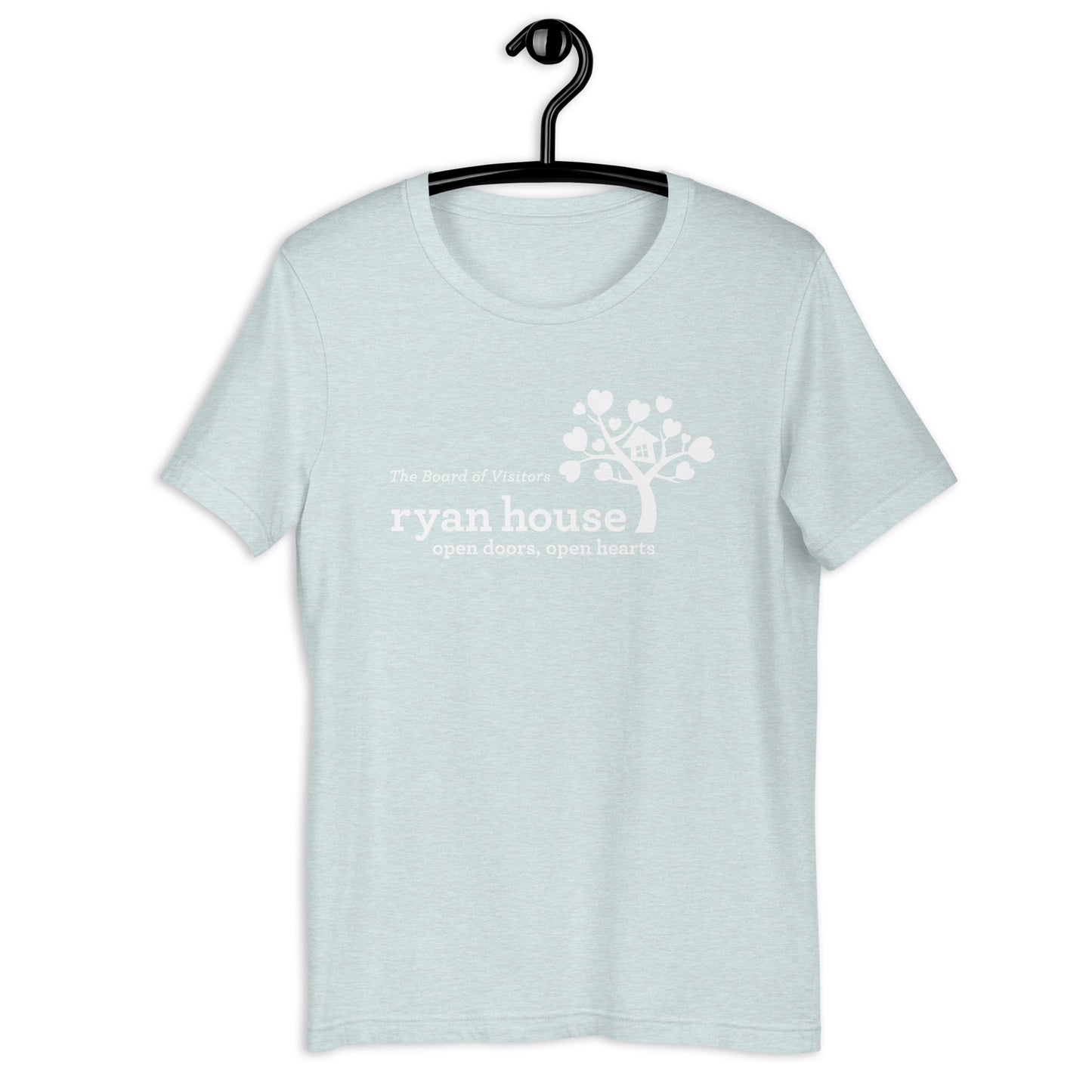 Ryan House — Adult Unisex Tee (White Logo/Center/Pastels)