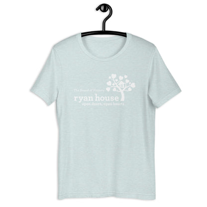 Ryan House — Adult Unisex Tee (White Logo/Center/Pastels)