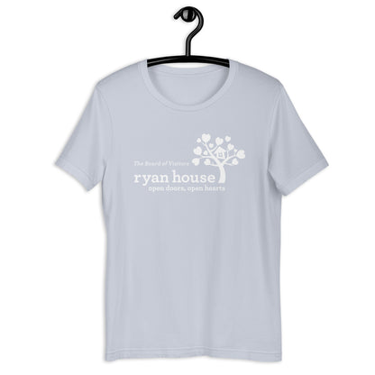 Ryan House — Adult Unisex Tee (White Logo/Center/Pastels)