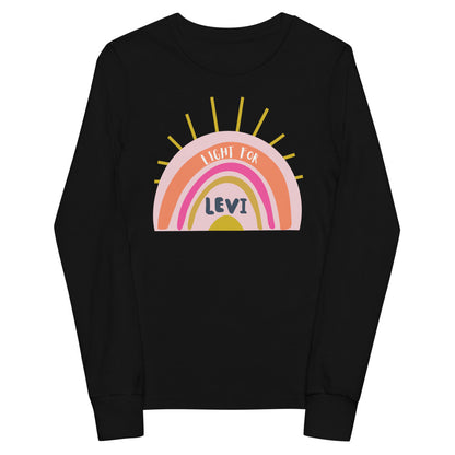 Light For Levi — Youth Long Sleeve Tee (Pink Rainbow)
